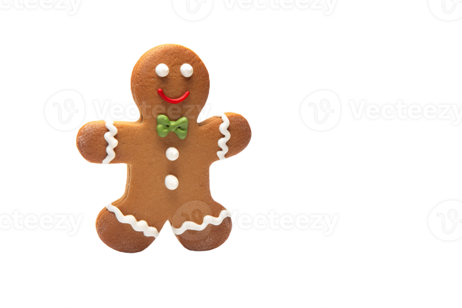 Cute fresh gingerbread man isolated on transparent background png