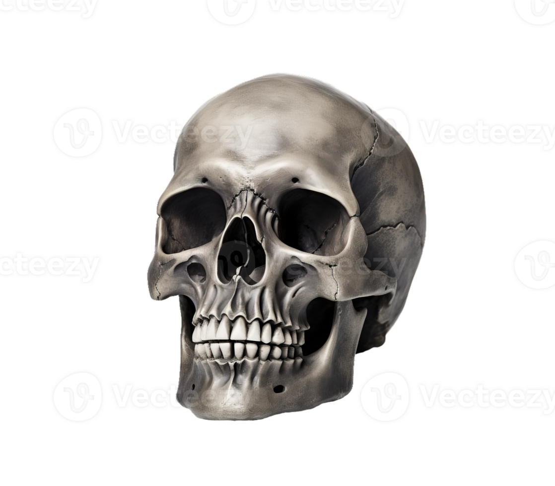 Image of a human skull isolated on transparent background png