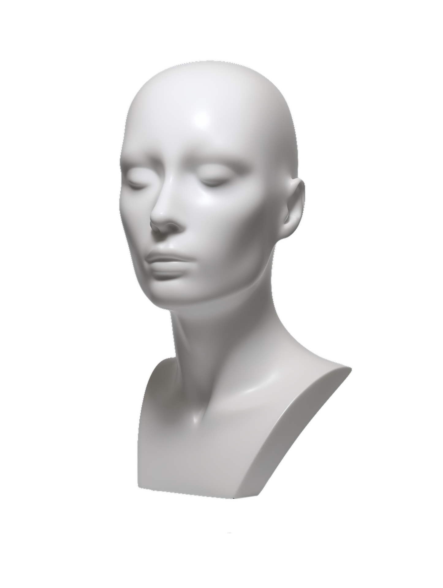 White Mannequin head isolated on transparent background 32545958 PNG