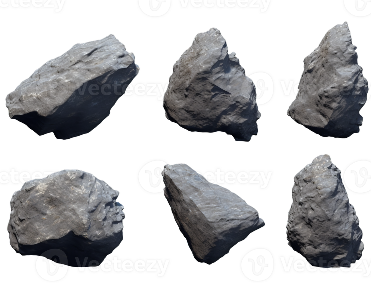 Collection of rock isolated on transparent background png