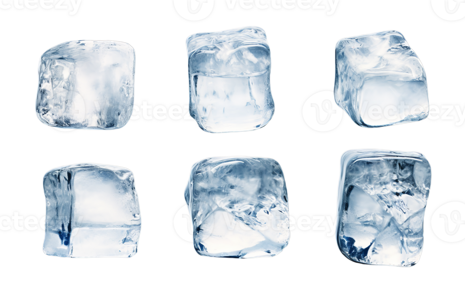 Collection of ice cube on transparent background png