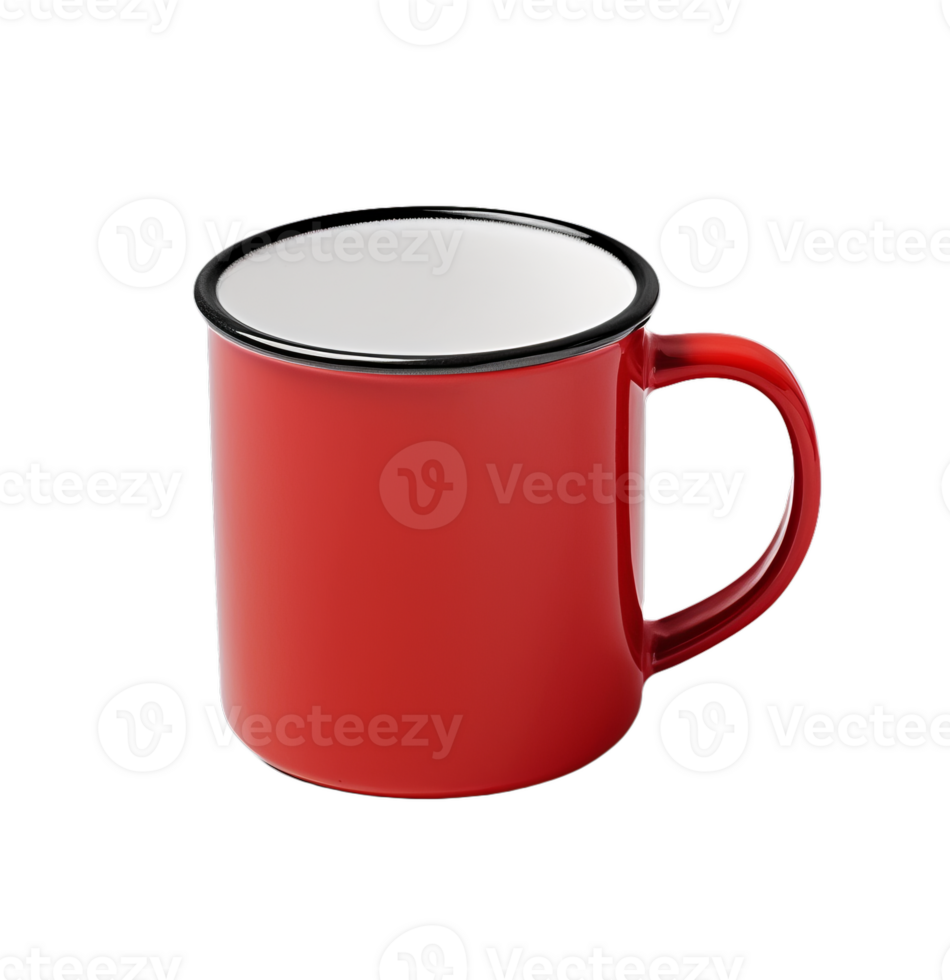 Red and black coffee cup isolated on transparent background png