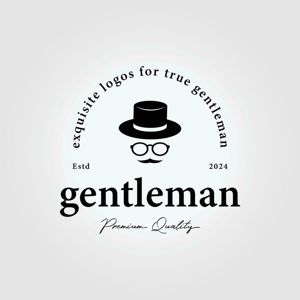 simple men vintage logo icon, retro fashion style illustration design vector