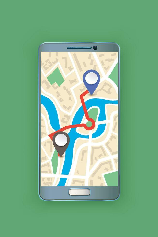 smartphone with navigation vector