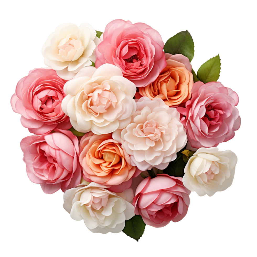 Natural Fresh Roses Flowers isolated ai generative png