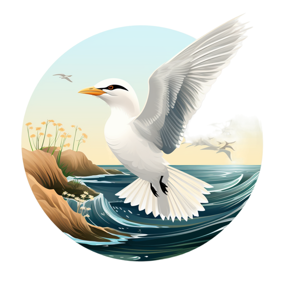 Seabird isolated on transparent background ai generative png