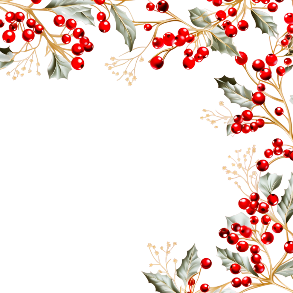 Christmas Corner Border Ai Generative png