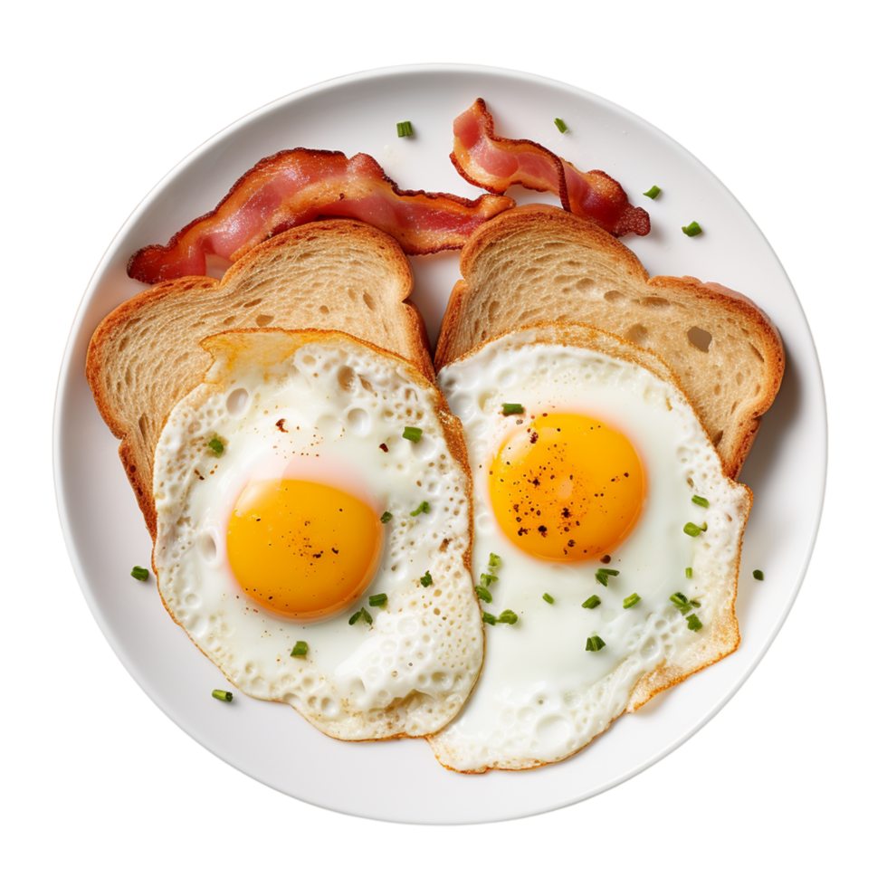 Bacon And Eggs Breakfast With Sunny Side Up PNG Images