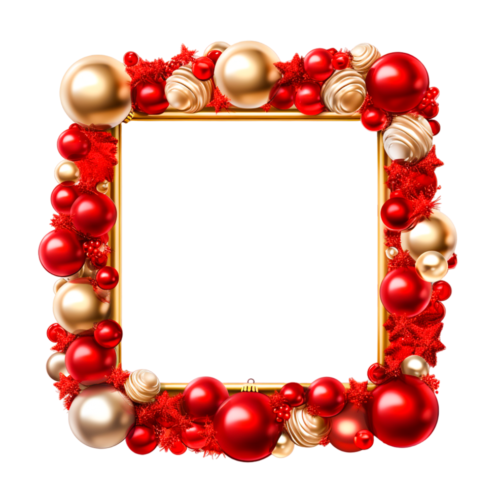 Merry christmas and happy new year border frame Ai Generative png