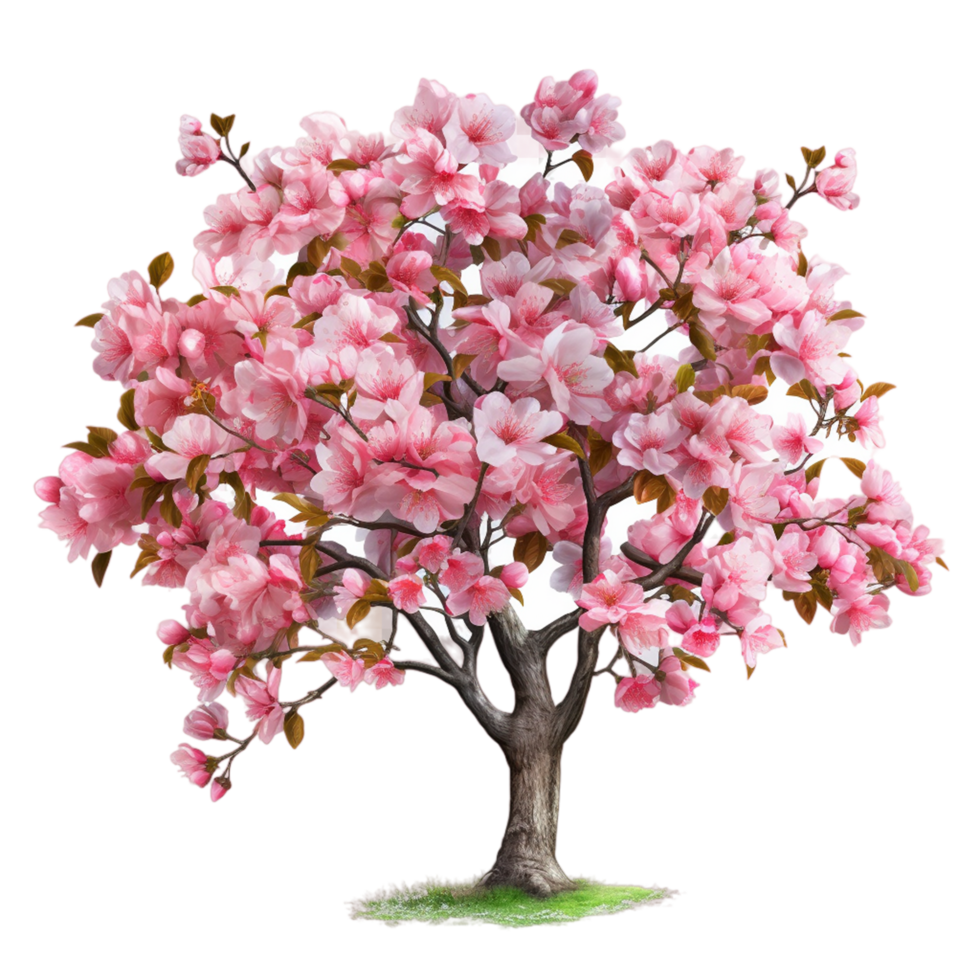 Spring Flowers On A Bloomed Tree isolated transparent ai generative png