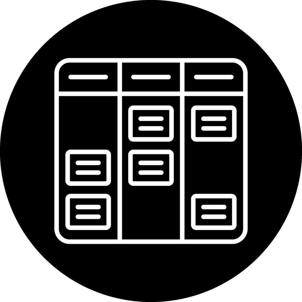 icono de vector de Kanban