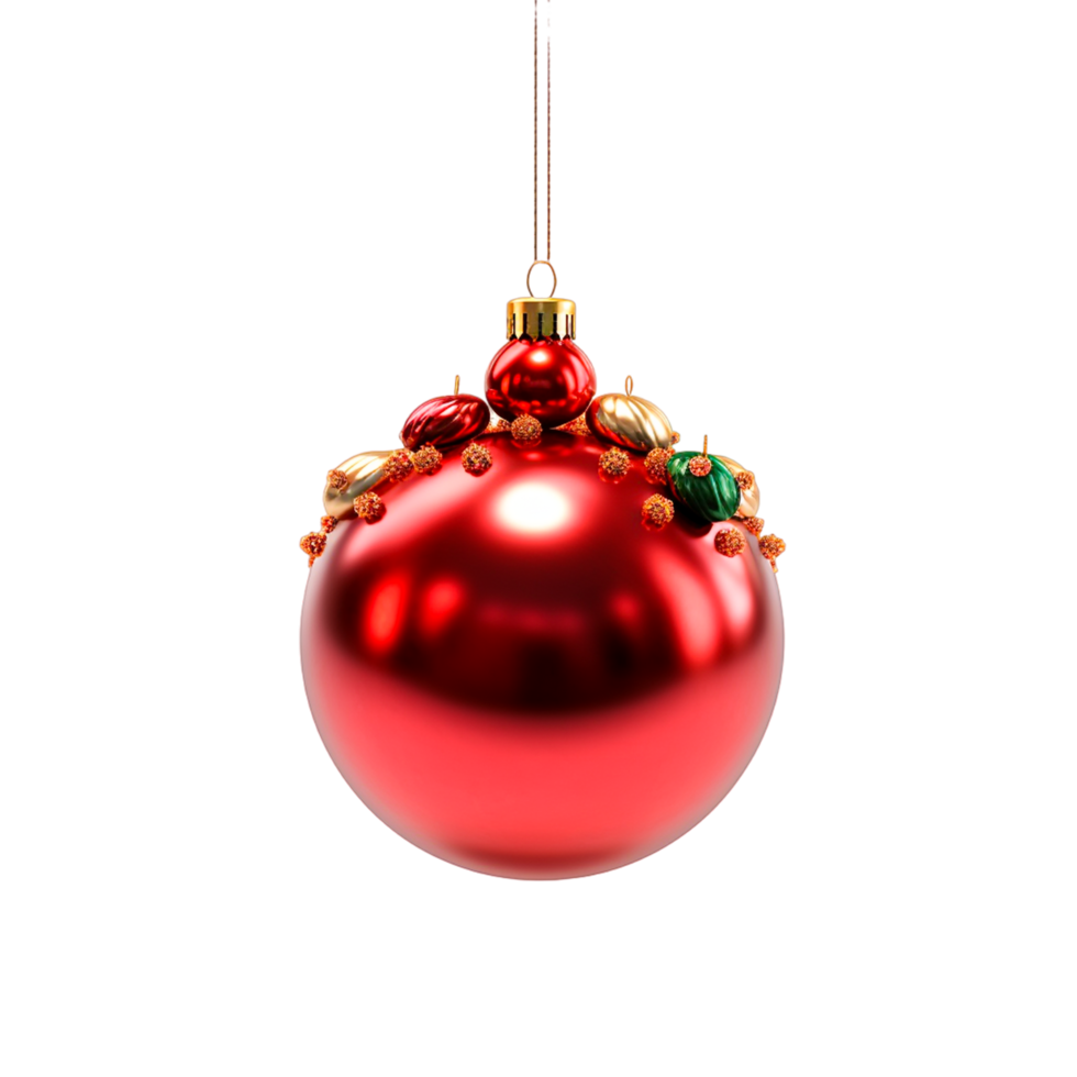 Red Christmas ball New year toy Ai Generative png