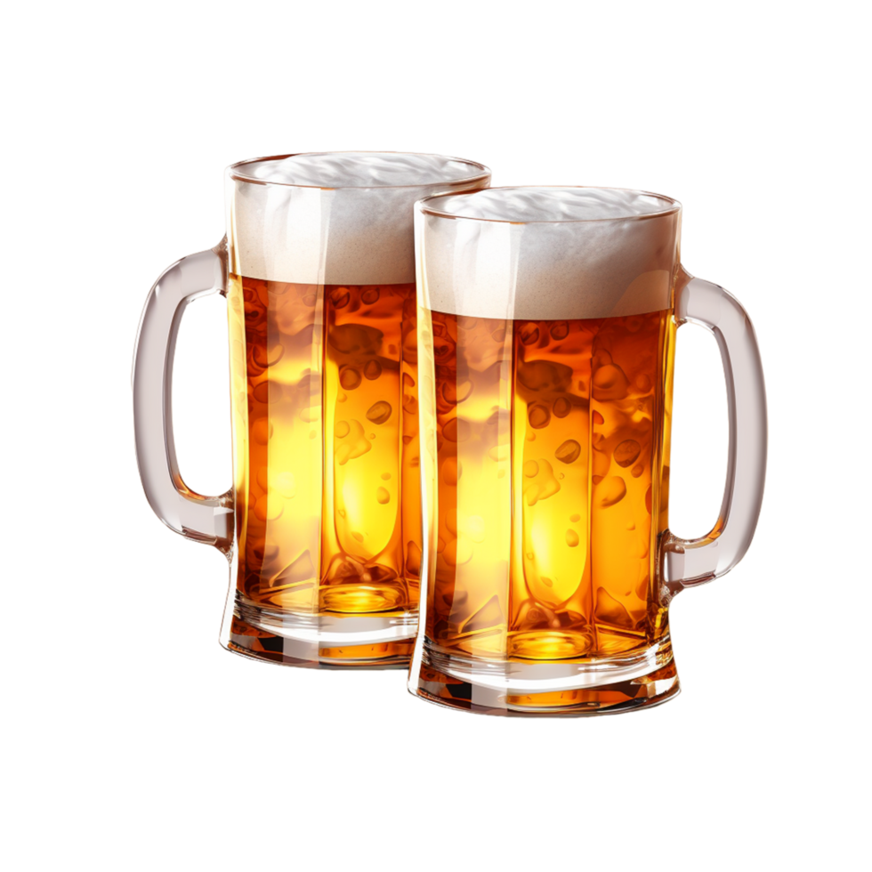 Glasses of beer ai generative png