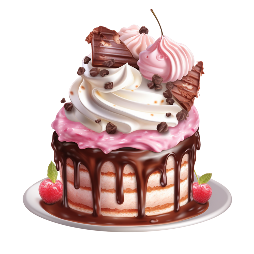Ice Cream Cake And Sweets isolated transparent background ai generative png