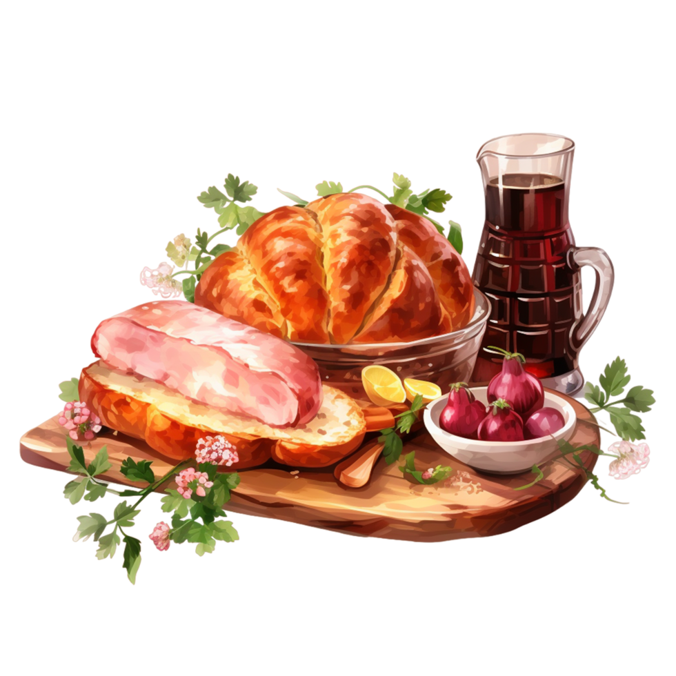 Bavarian Cuisine isolated transparent background ai generative png