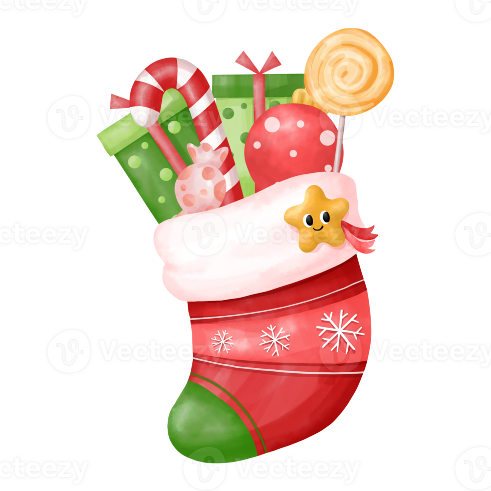 Christmas Watercolor Clipart. Merry Christmas png