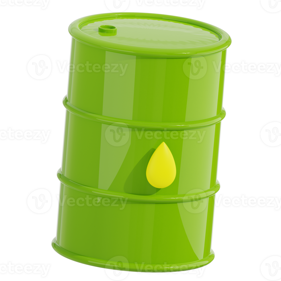 green oil barrel 3D Icon png