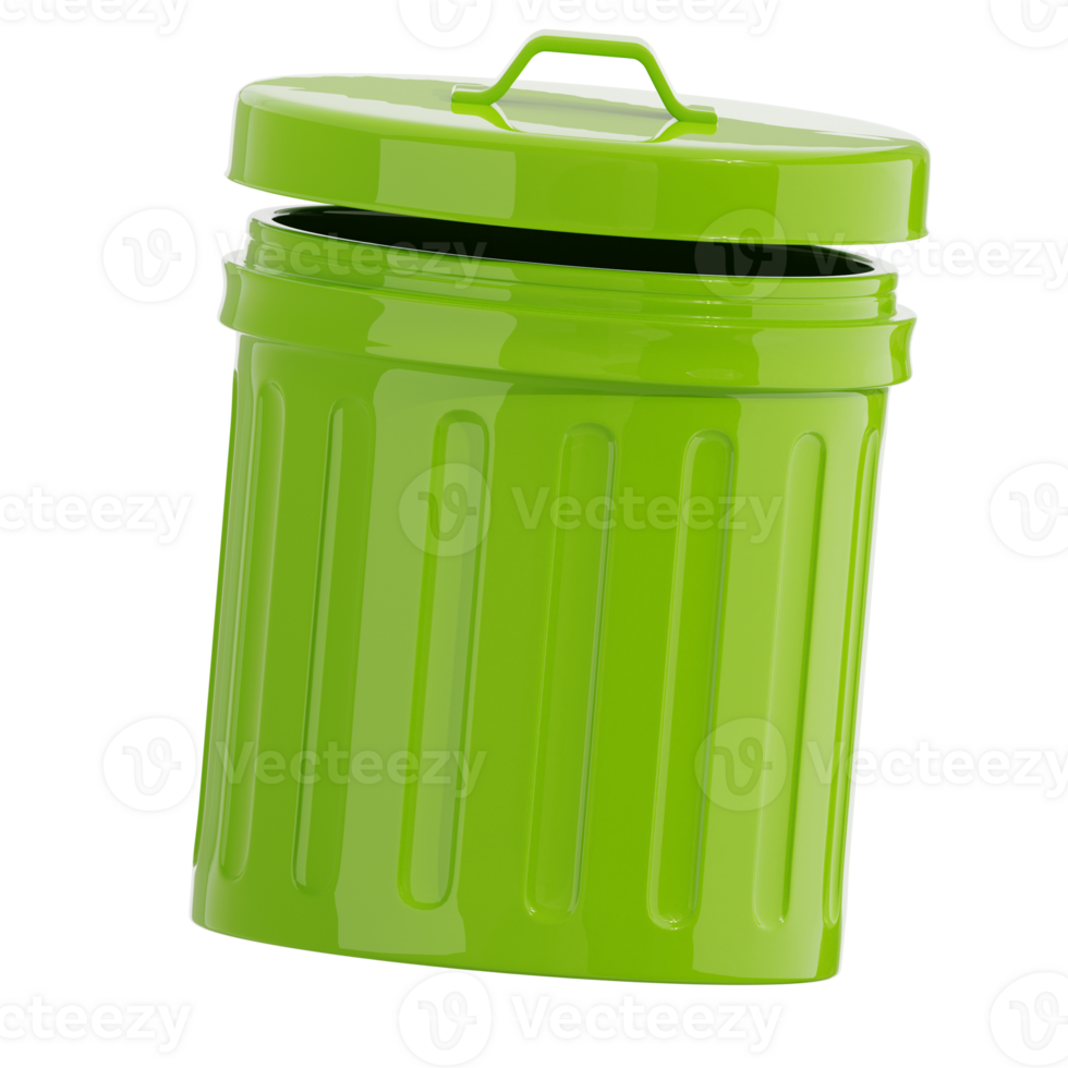 green recycle bin 3D Icon png