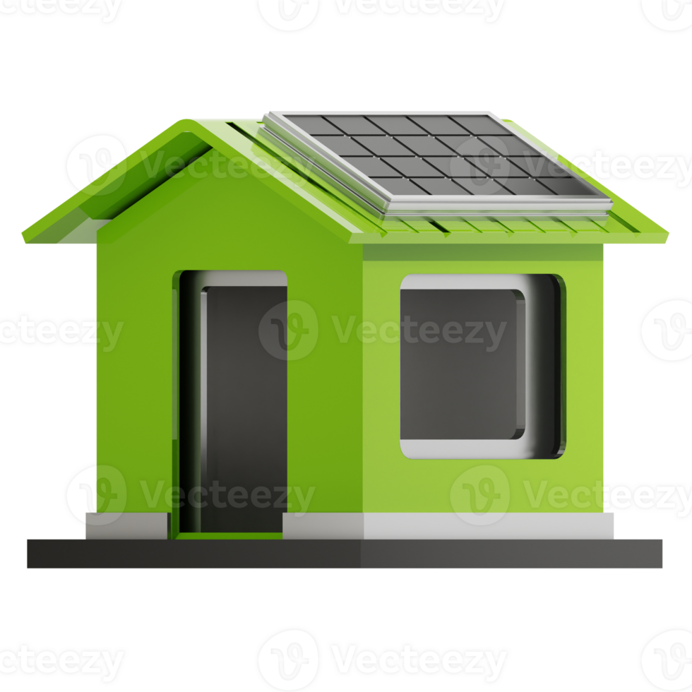 house with panels 3D Icon png