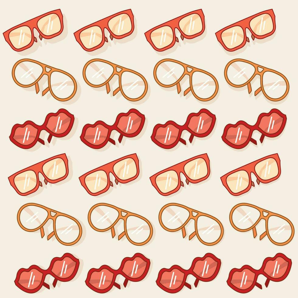 Trending eyeglasses seamless pattern background Vector illustration