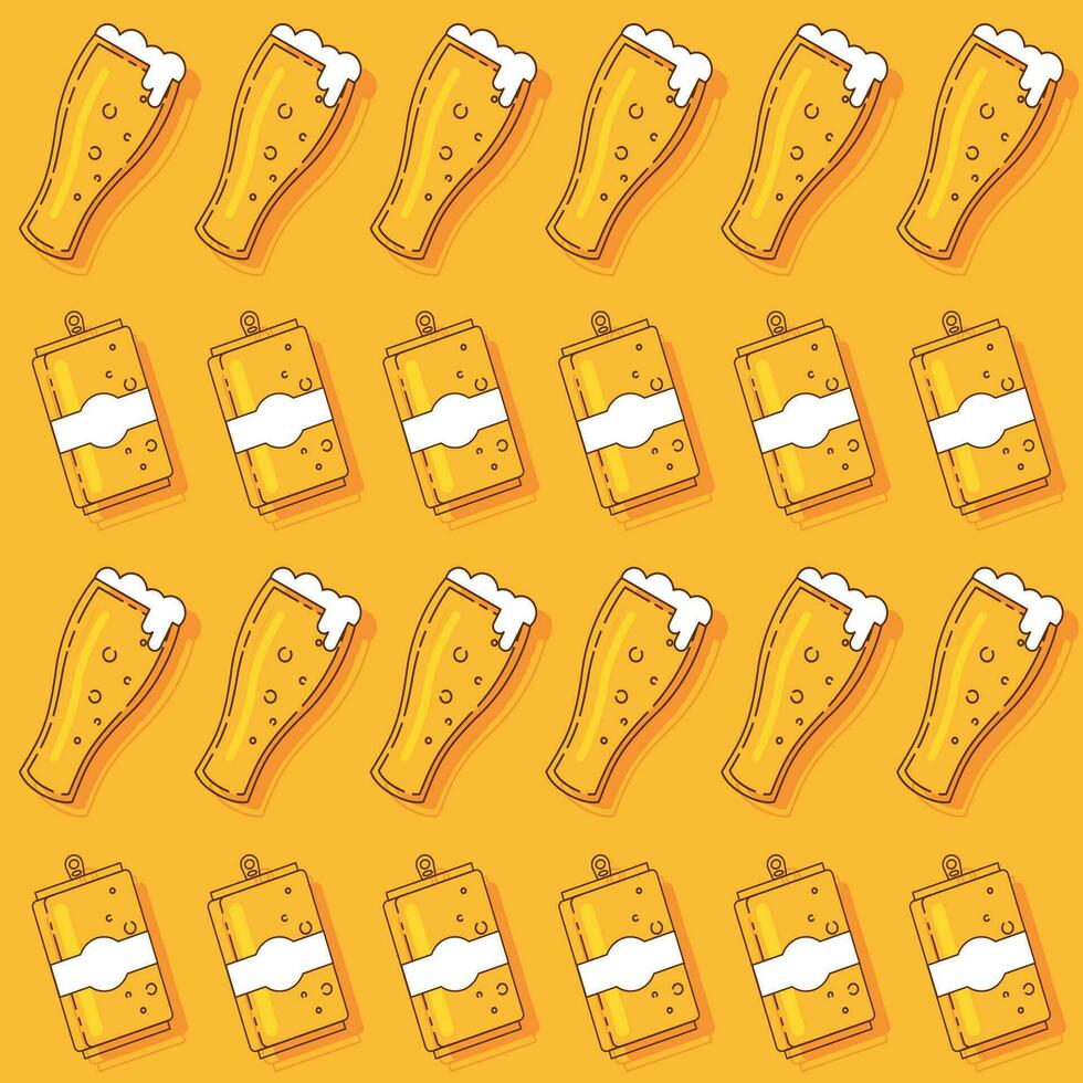 Beer pattern background Vector illustration