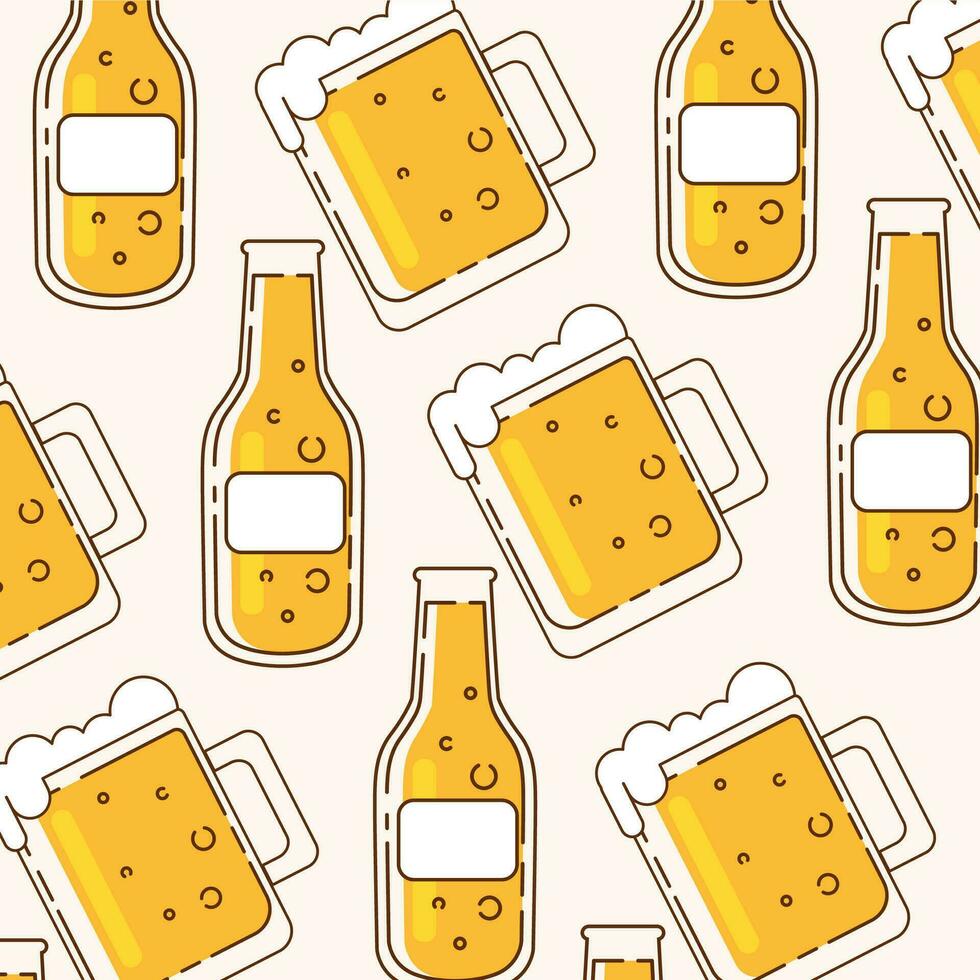 Beer pattern background Vector illustration