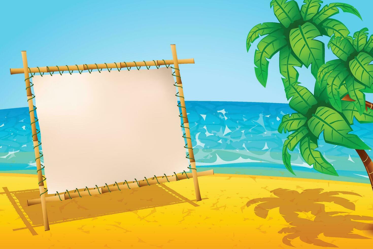 board beach sunny day vector