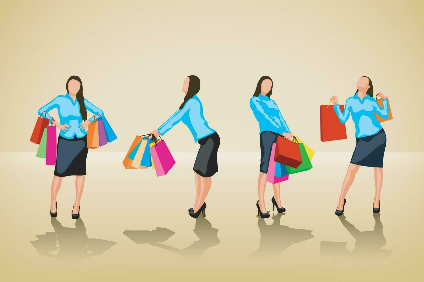 compras mujer conjunto vector