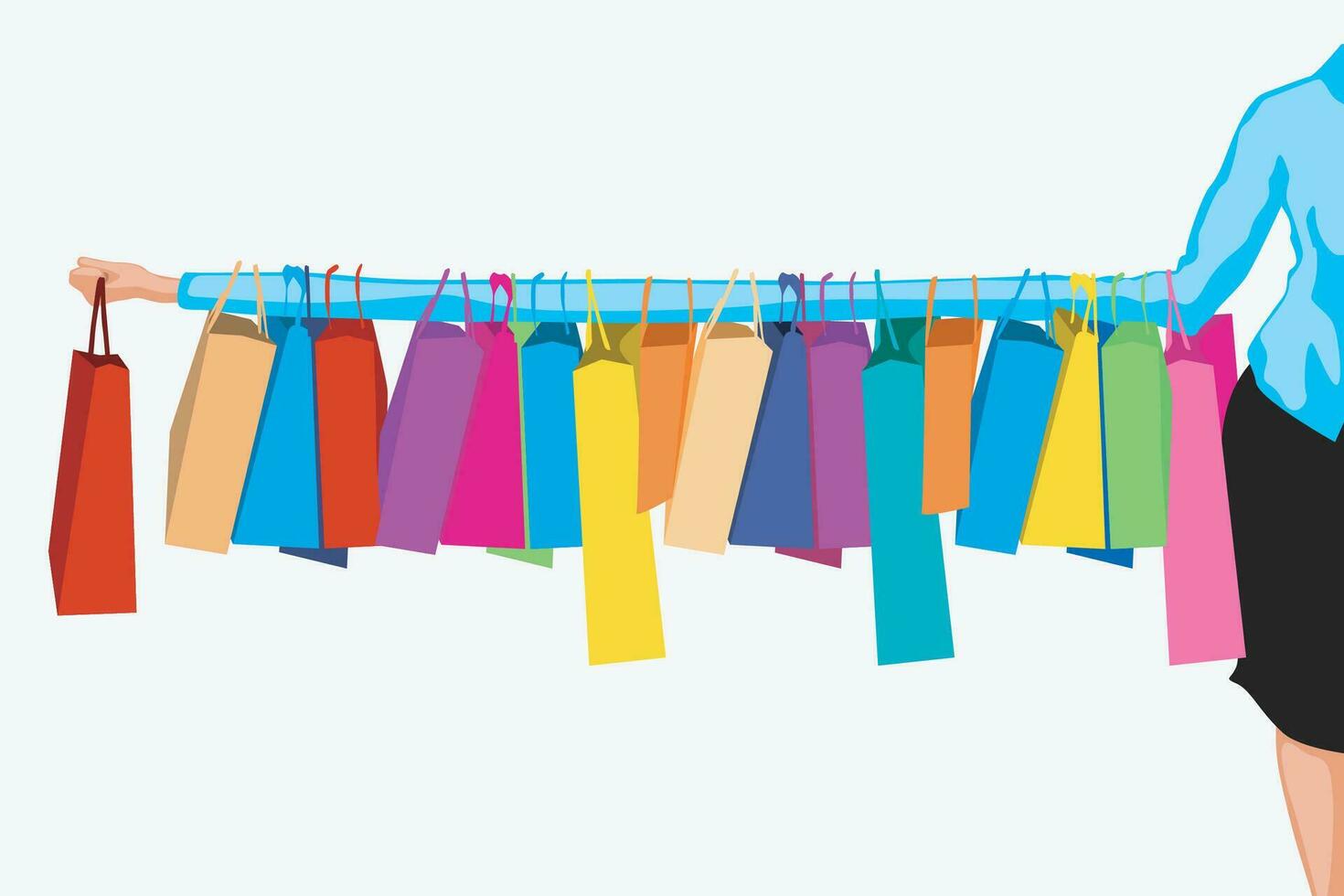 shopping long hand vector