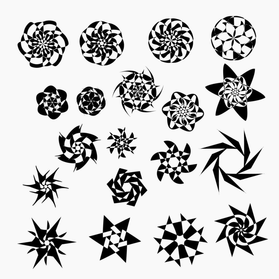 design elements in the form of abstract flowers or small tattoos.vector vector