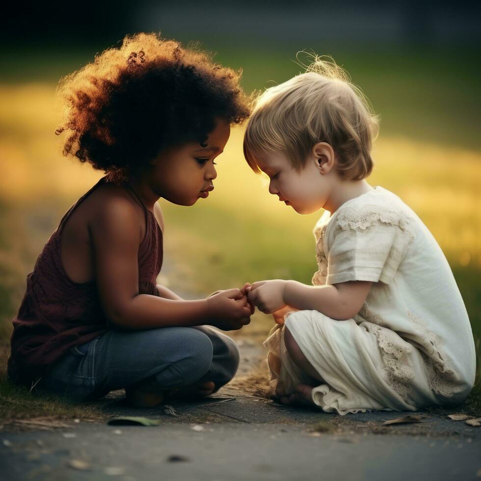 AI Generated A touching image capturing empathy and compassion AI generated photo