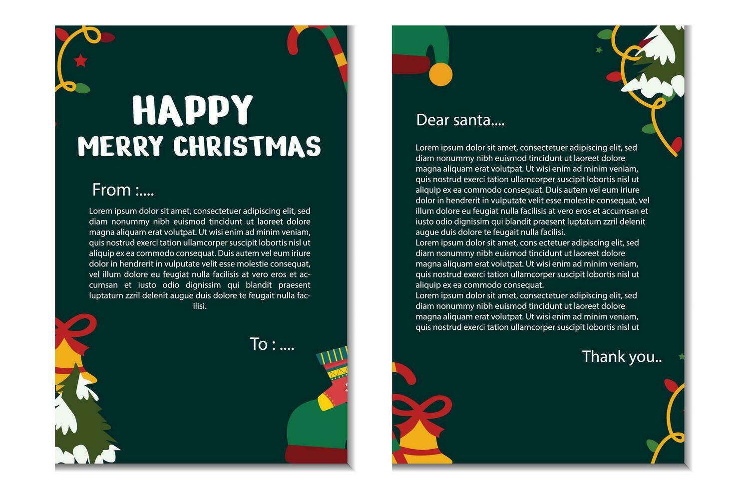 vector conjunto de carteles saludo tarjeta alegre Navidad y nuevo año con invierno natal ornamento diseño plantillas