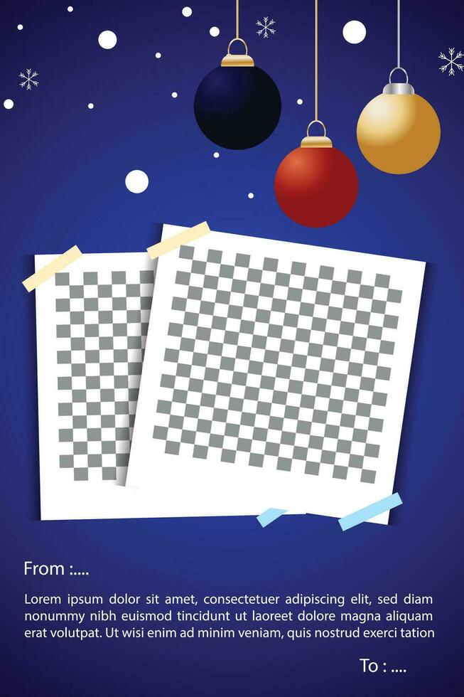 Vector set of posters greeting card merry Christmas and new year with winter natal ornament design templates