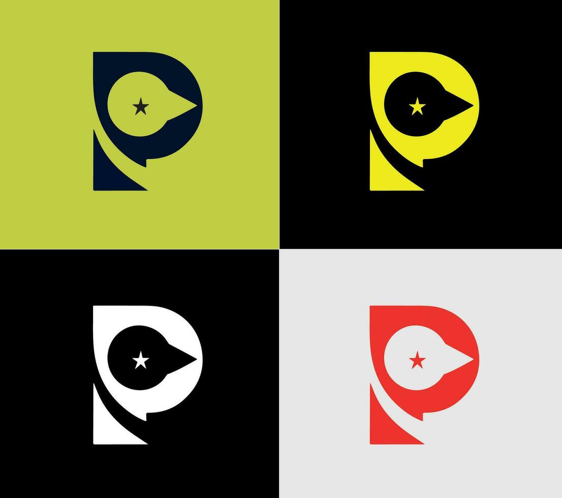 P letter Company logotype, elements color variation abstract icon. Modern logotype, business template. vector