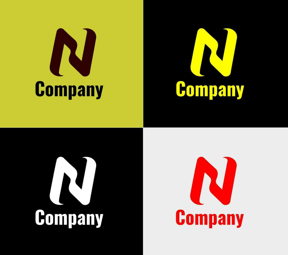 N letter logo, elements color variation abstract icon. Modern logotype, business template. vector