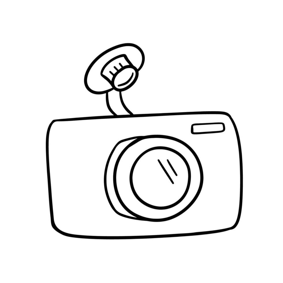Drive recorder, Dvr doodle icon. Dashcam sketch vector