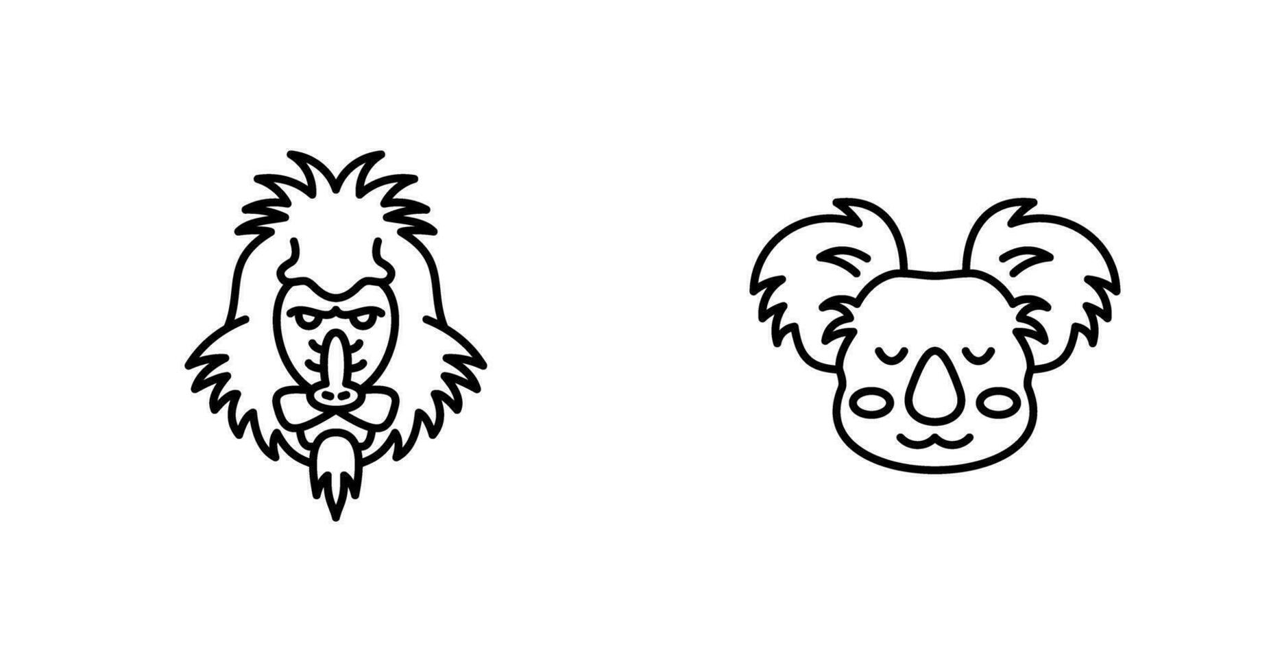 Mandrill and Koala Icon vector