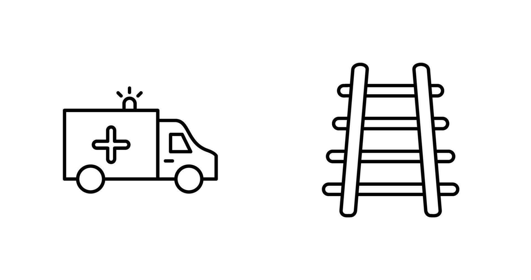 Ambulance and Train tack Icon vector