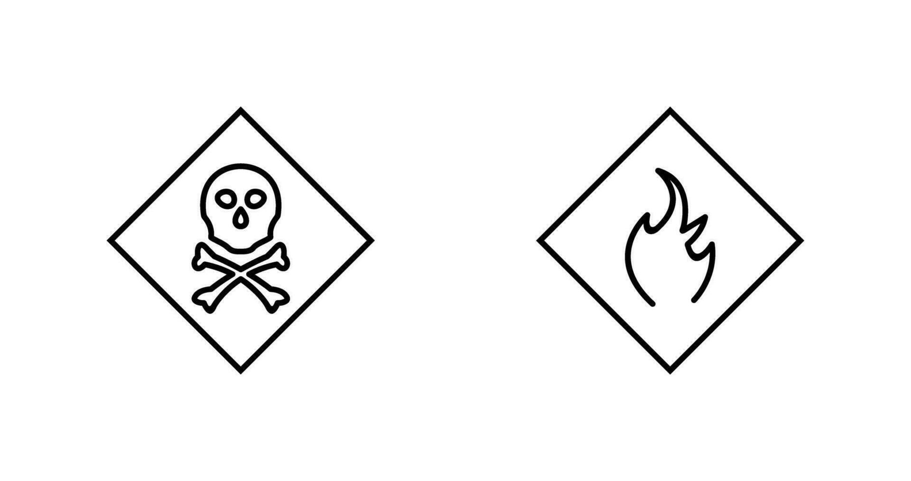 poisonous gas and Danger of flame  Icon vector