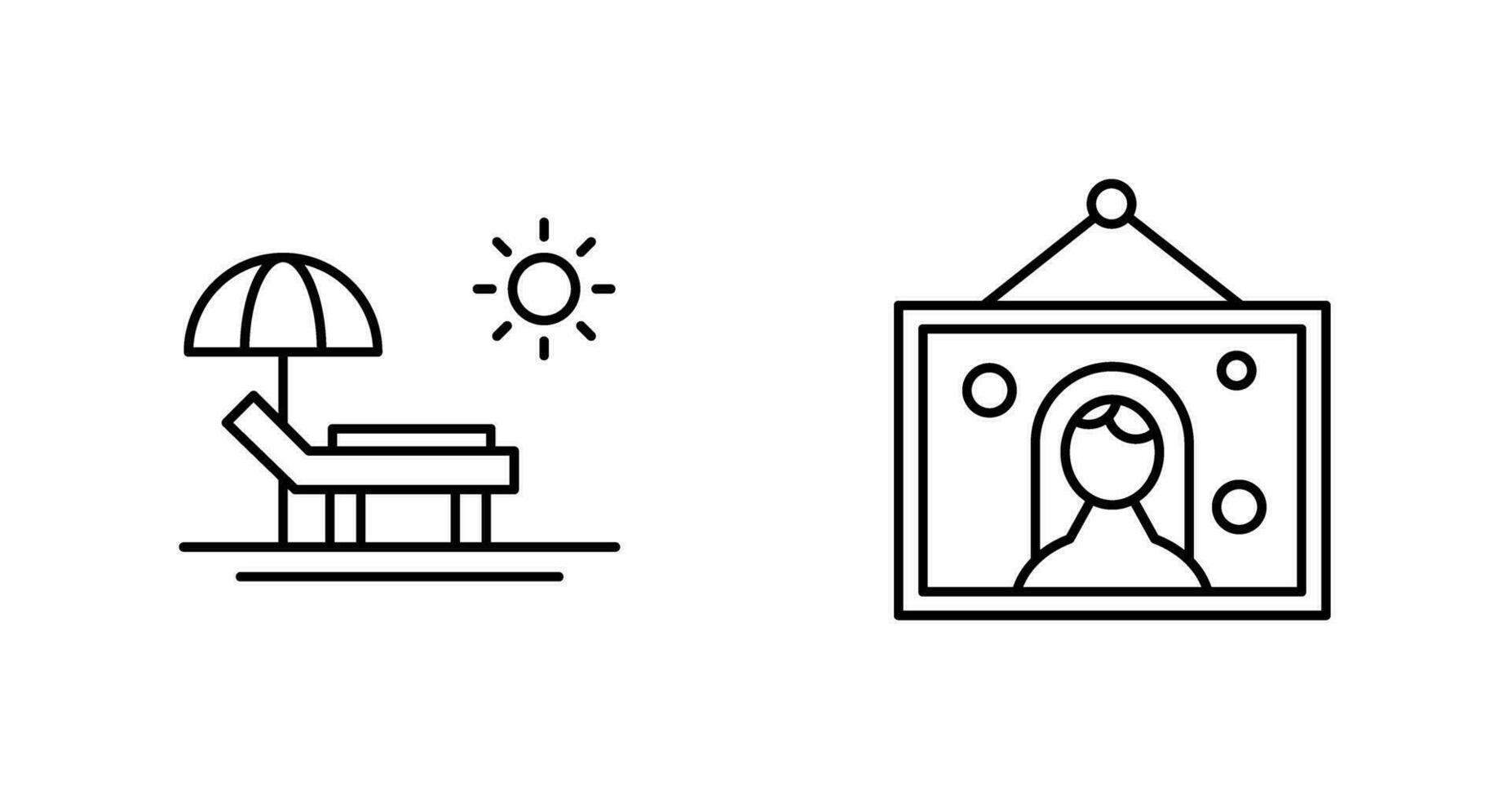 Hammock and Wedding Photo Icon vector