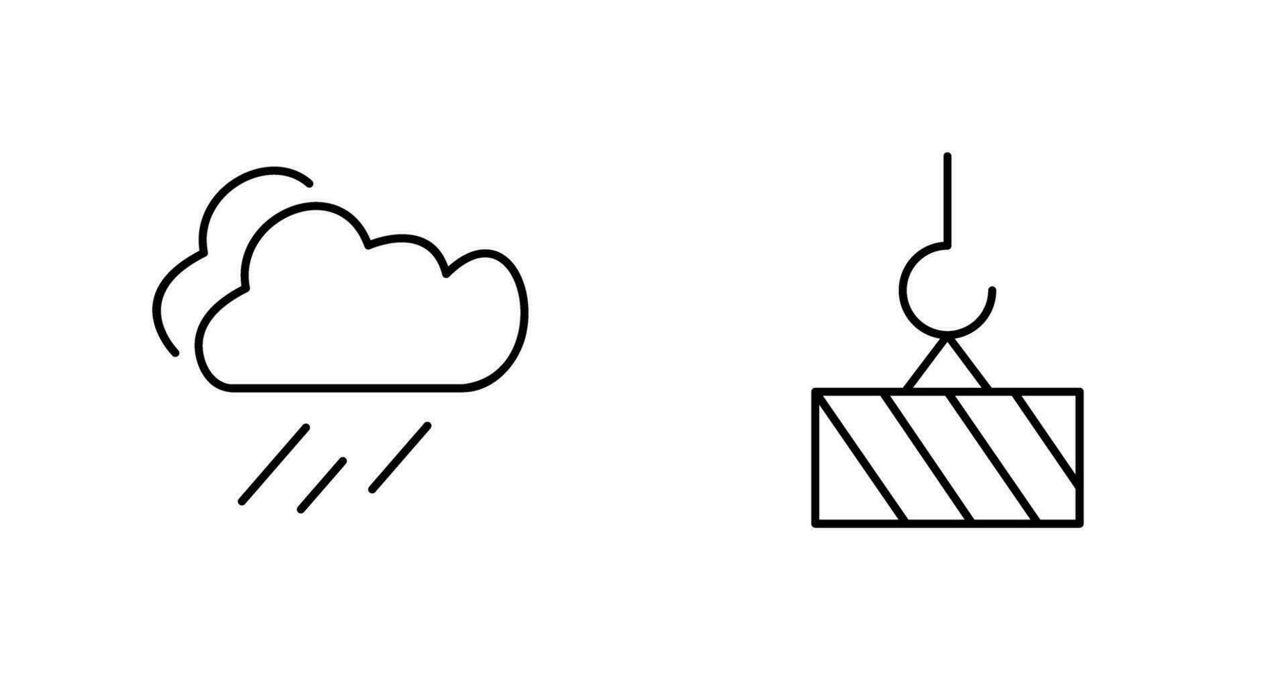 rain and heavy machinery  Icon vector