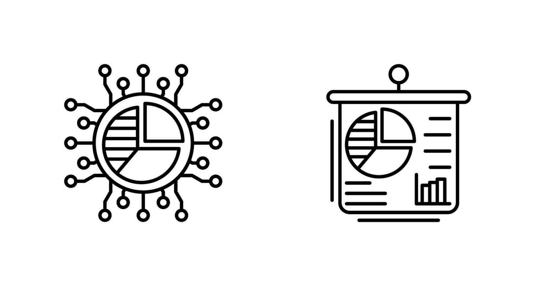 Pie Chart and Presentation Icon vector