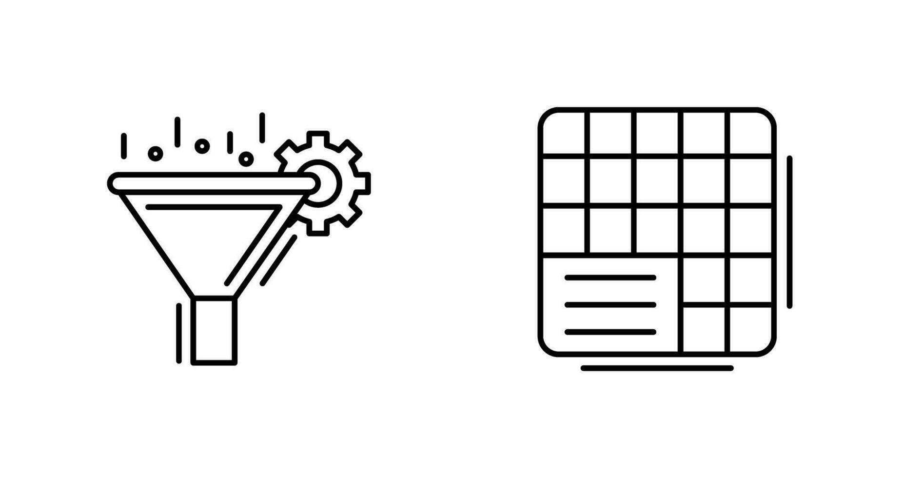 Filtering and Table Data Icon vector