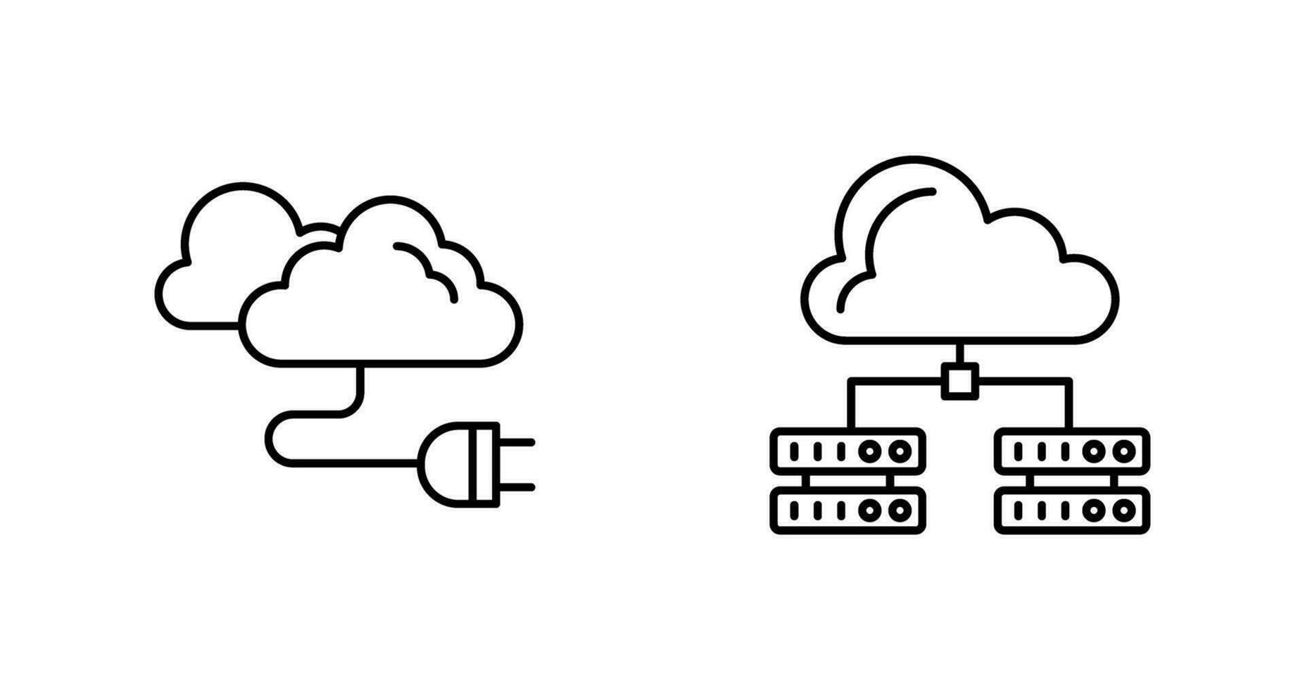 cable y servidor icono vector