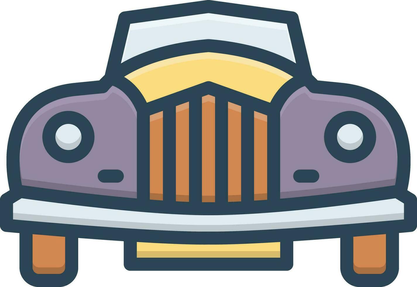 color icono para antiguo coche vector