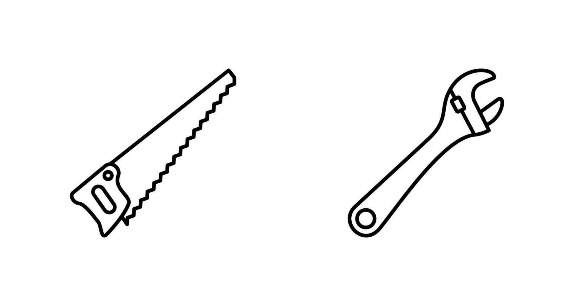 Saw and Wrench Icon vector