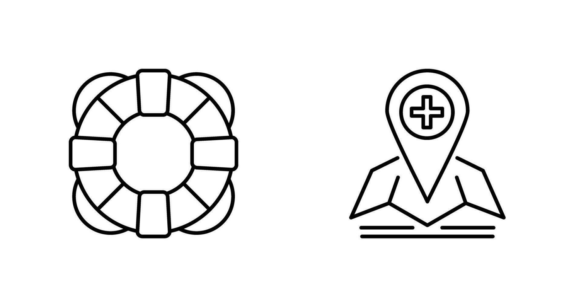 Lifesaver and Location Icon vector