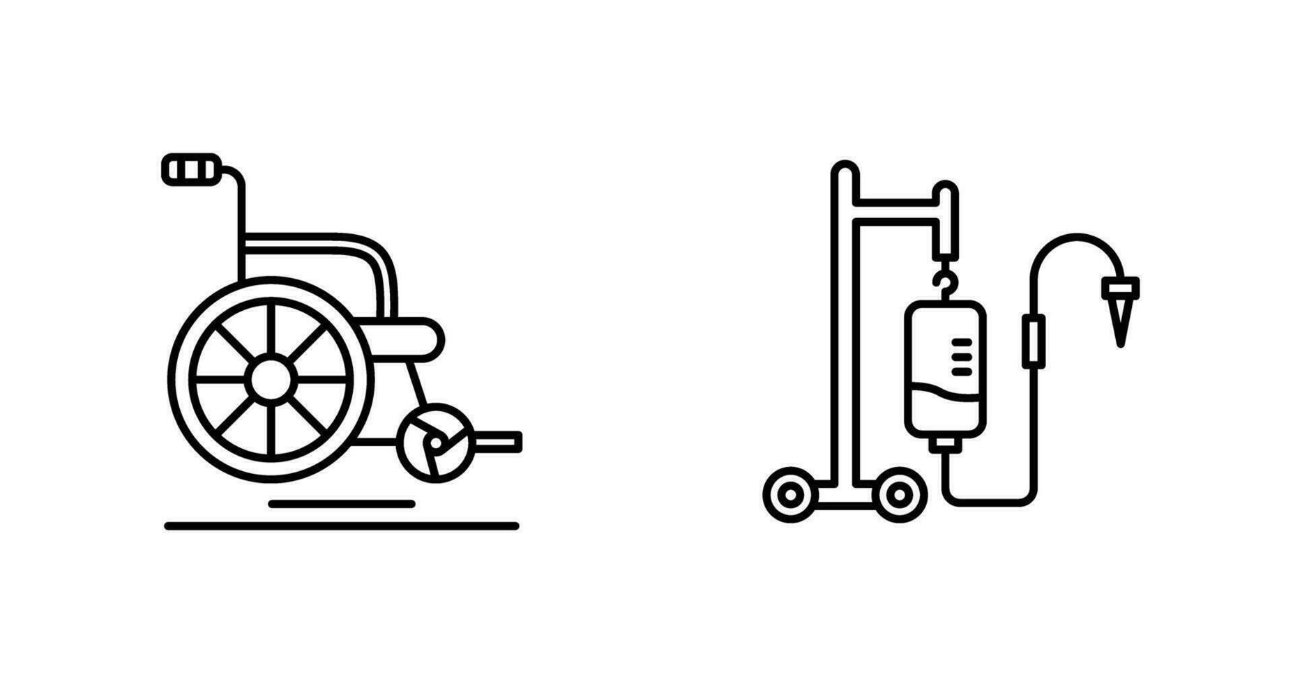 Wheel Chair and Intravenous Icon vector