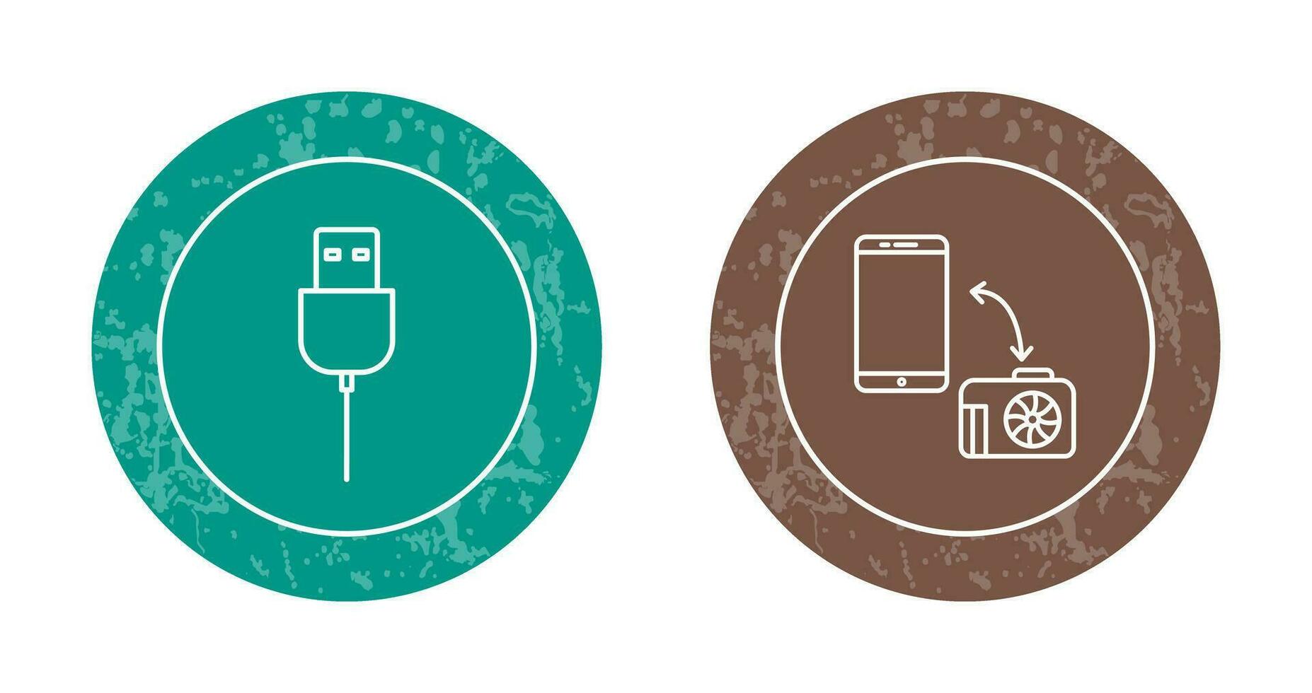 usb cable and transfer images Icon vector