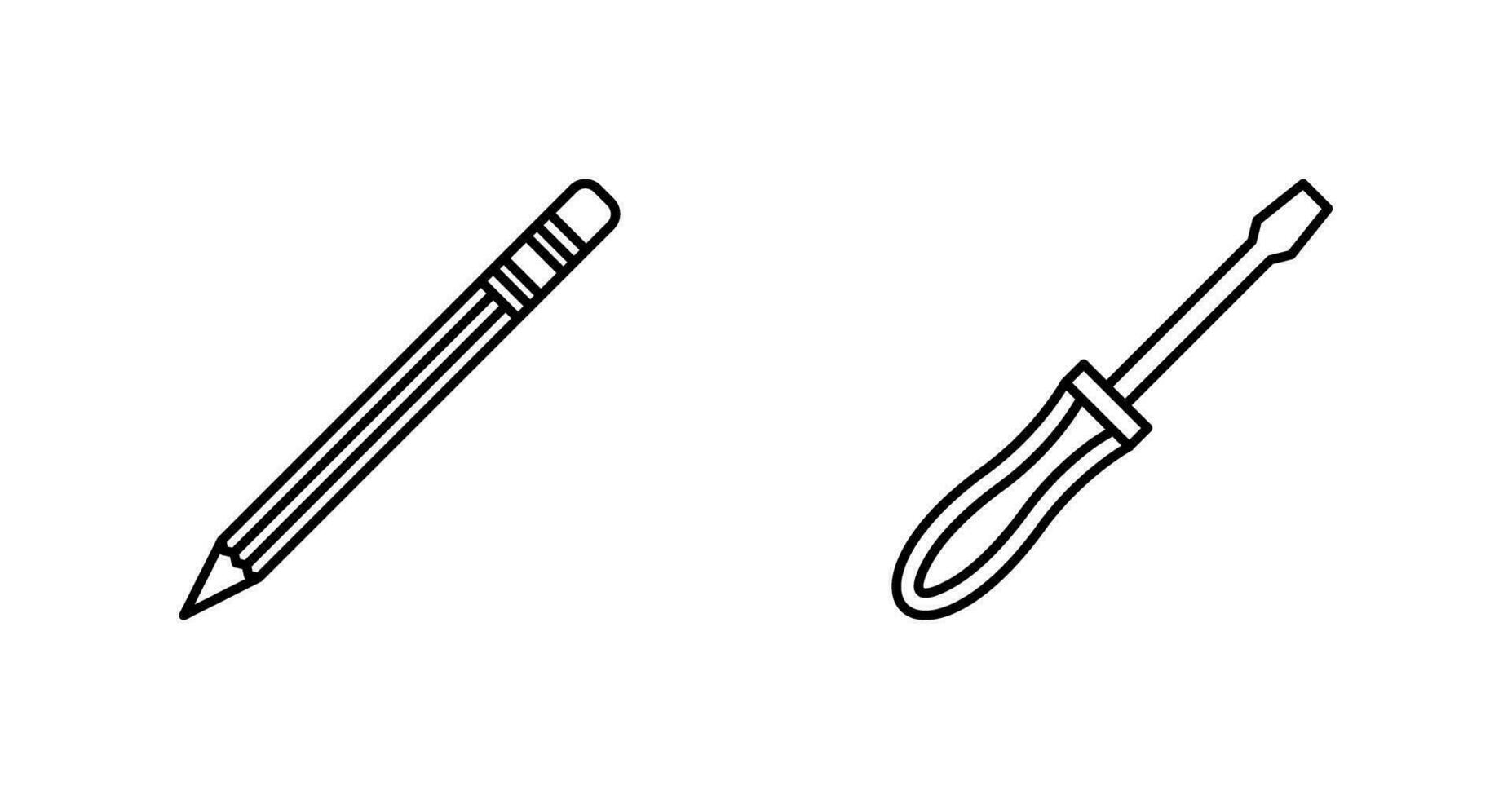 Pencil and Screwdriver Icon vector